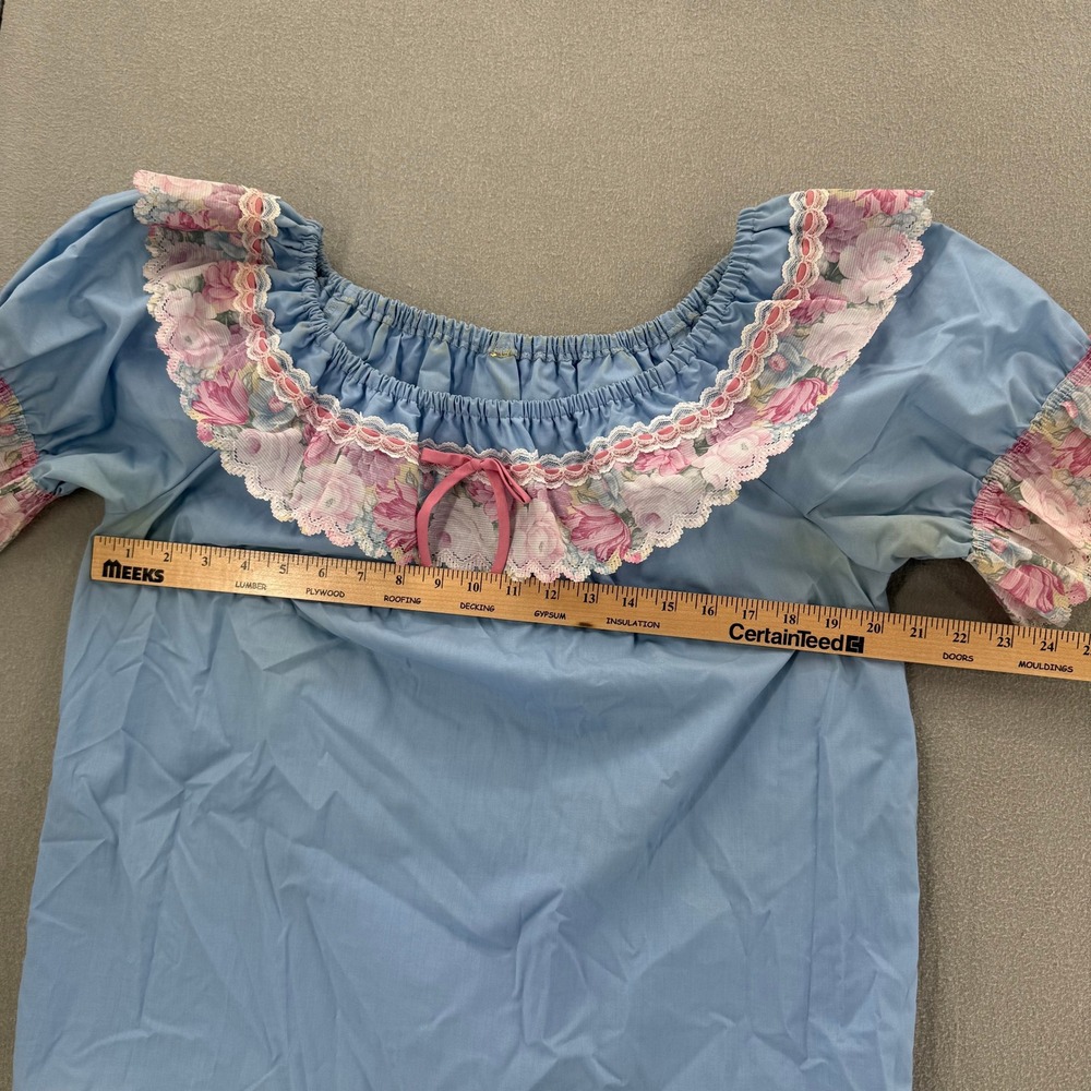 Vintage Square Dance Outfit Western Prairie Full Circle Skirt Ruffle Blouse XL - Picture 4 of 12